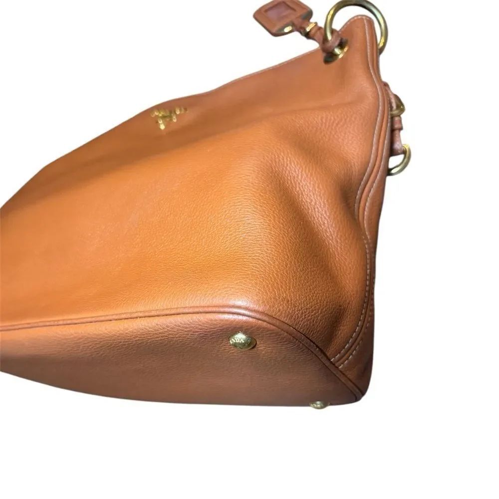 PRADA Tan Brown Vitello Daino Leather Hobo Bag - Picture 10 of 14